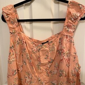 Torrid Peach Floral Blouse